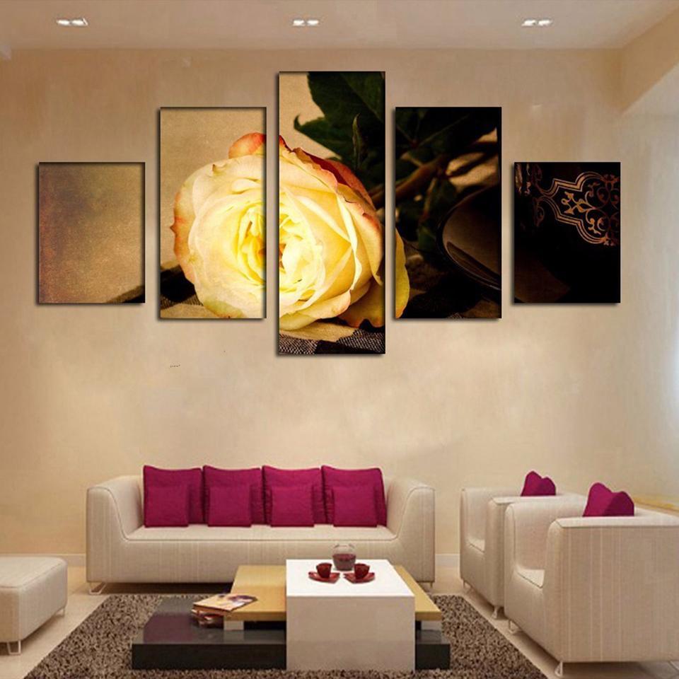 Gold Rose Flower 02 – Nature Canvas Wall Art