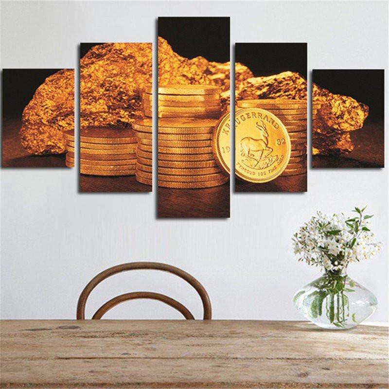 Gold Treasure Bank Casino – Crypto Canvas Wall Art