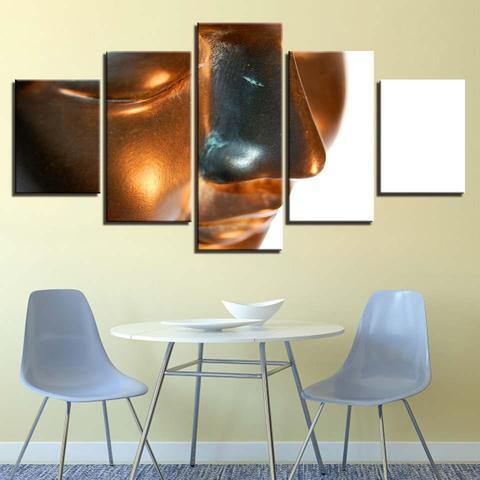 Golden Buddha Face – Religion Canvas Wall Art