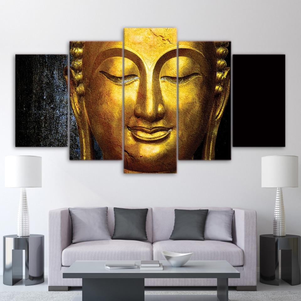 Golden Buddha Statue 02 – Religion Canvas Wall Art