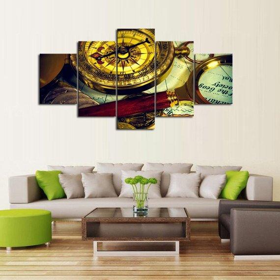 Golden Compass – Watch Canvas Wall Art