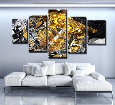 Golden Engine – Automative Canvas Wall Art