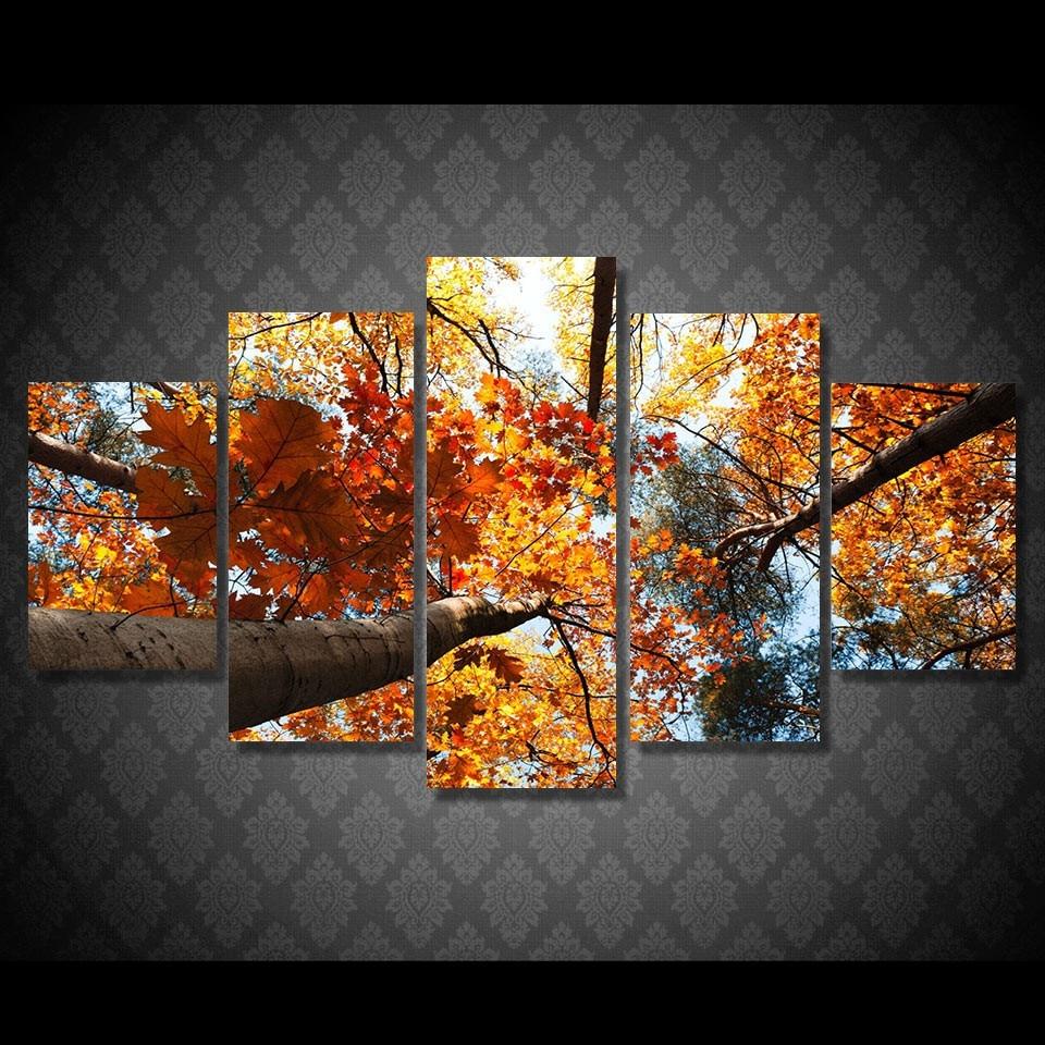 Golden Leaves – Nature Canvas Wall Art