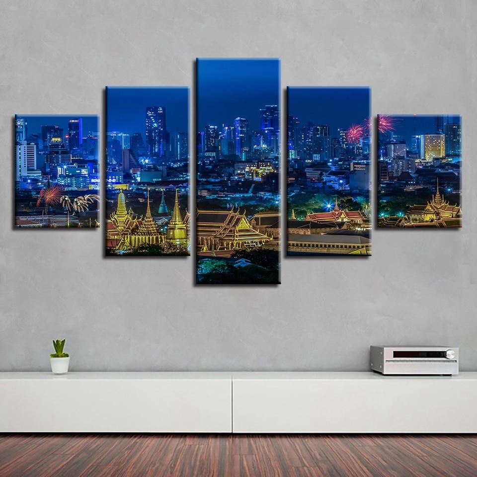 Golden Palace And City Buildings – Nature Canvas Wall Art