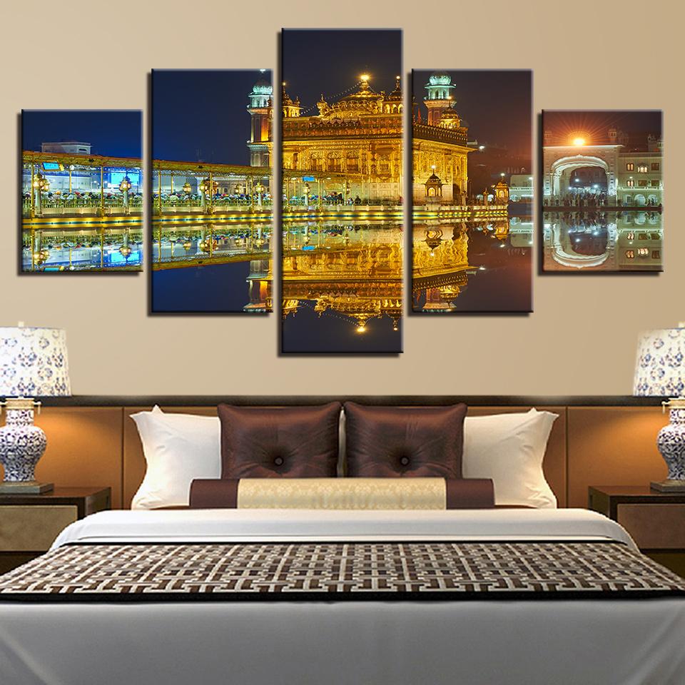 Golden Temple Beautiful Night View – Nature Canvas Wall Art