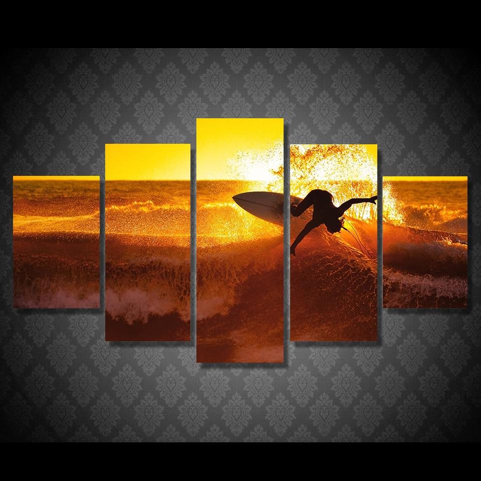 Golden Waves – Sport Canvas Wall Art