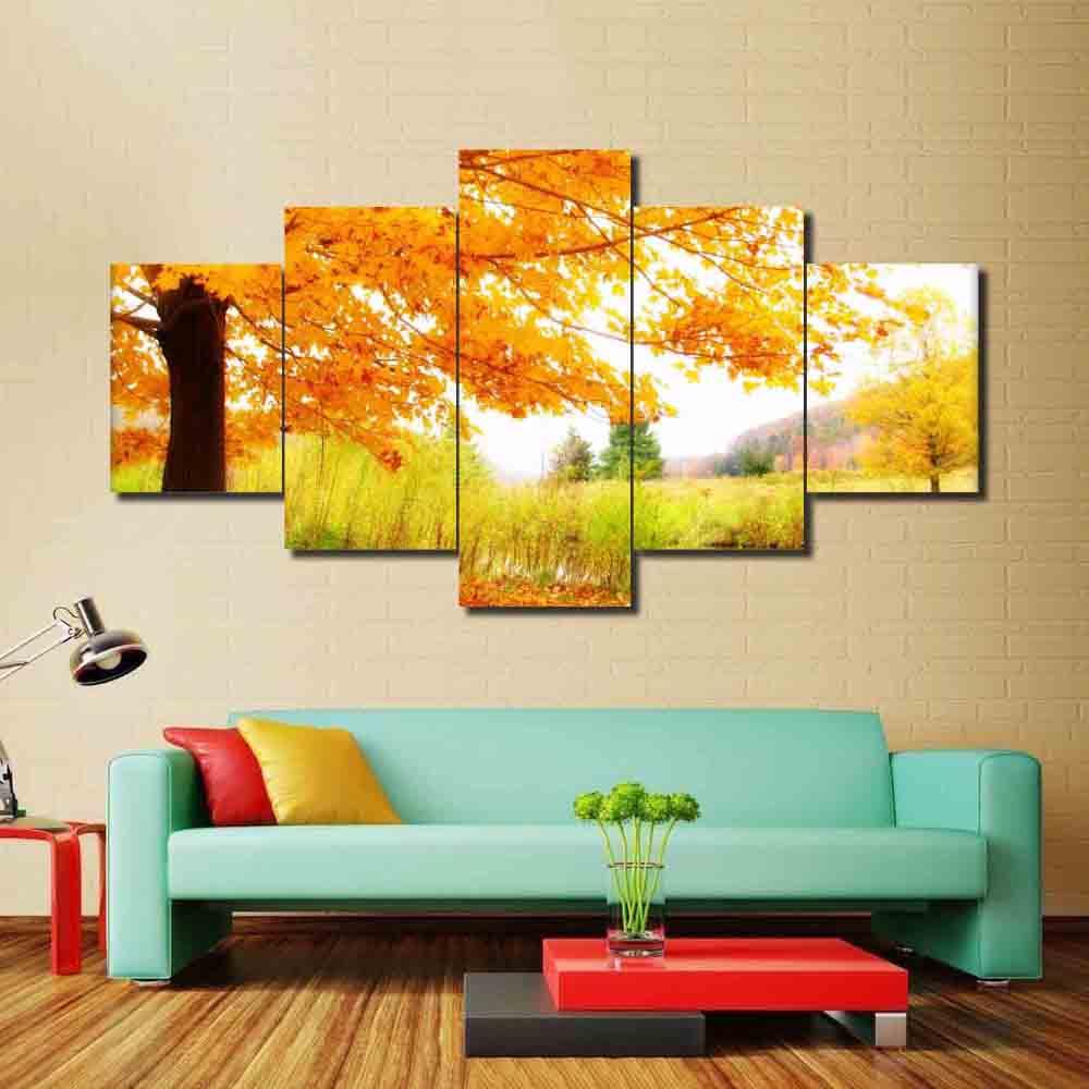 Golden Yellow Maple Trees – Nature Canvas Wall Art