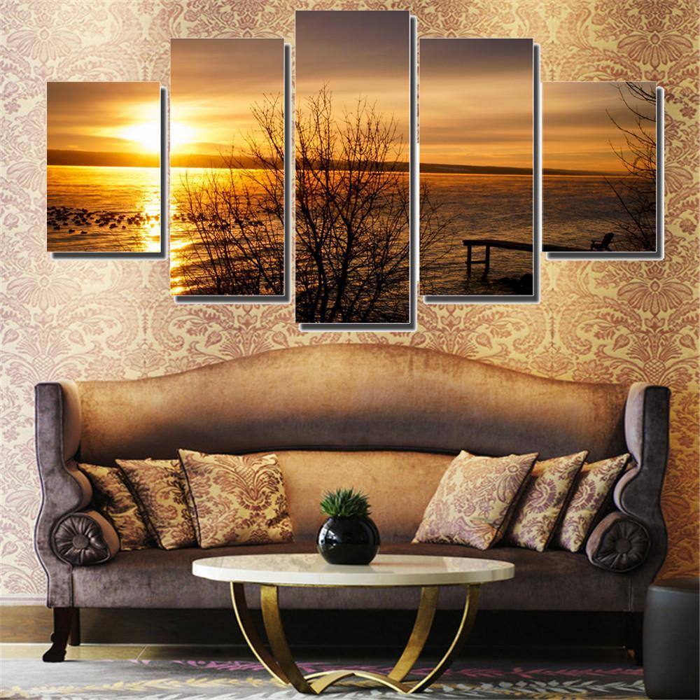 Golden Yellow Sunset – Nature Canvas Wall Art