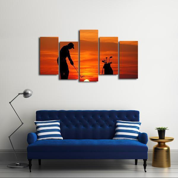 Golf At Sunset – Sport Canvas Wall Art