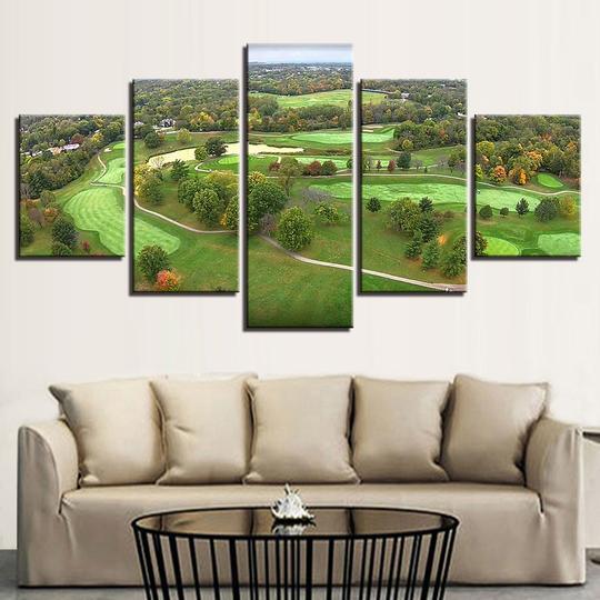 Golf Course Aerial View – Nature Canvas Wall Art