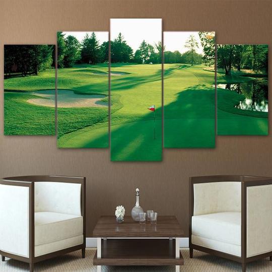 Golf Course Morning Golfing – Sport Canvas Wall Art