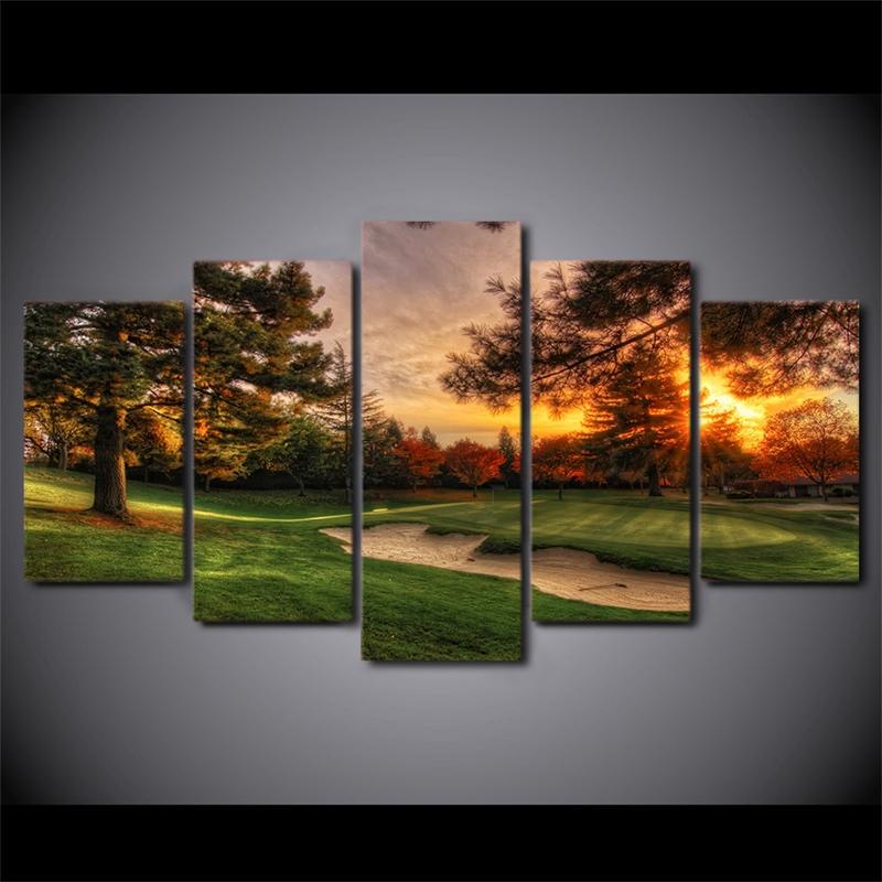 Golf Course Sunset 1 – Nature Canvas Wall Art