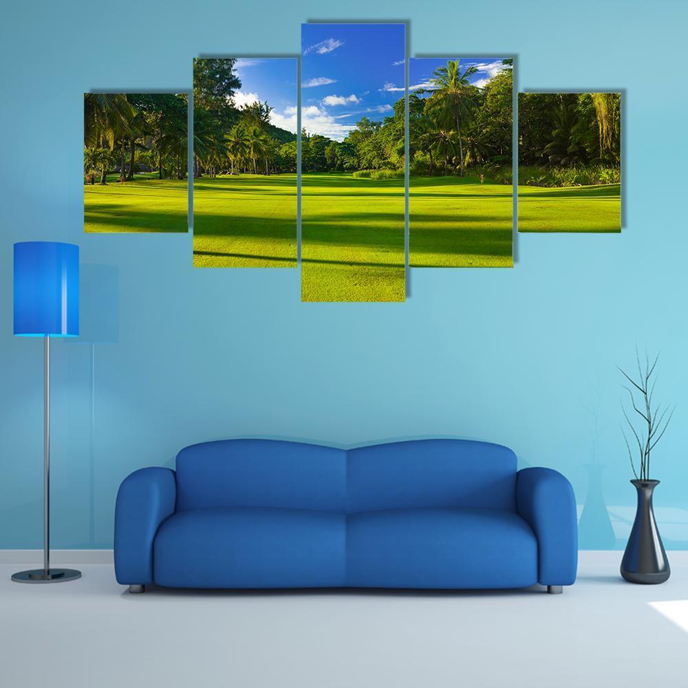 Golf Field At Island – Nature Canvas Wall Art