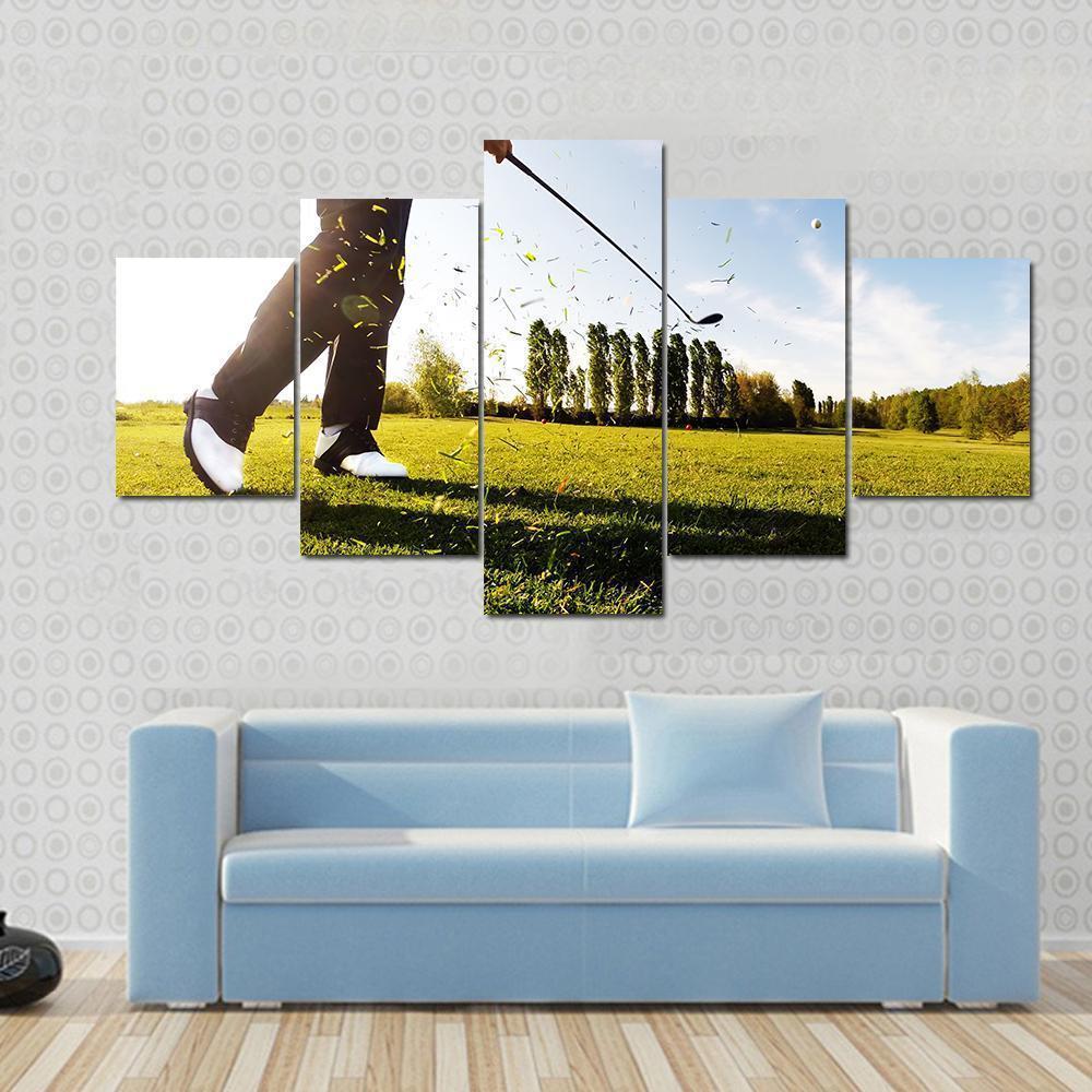 Golf Shot In Sunny Day – Sport Canvas Wall Art