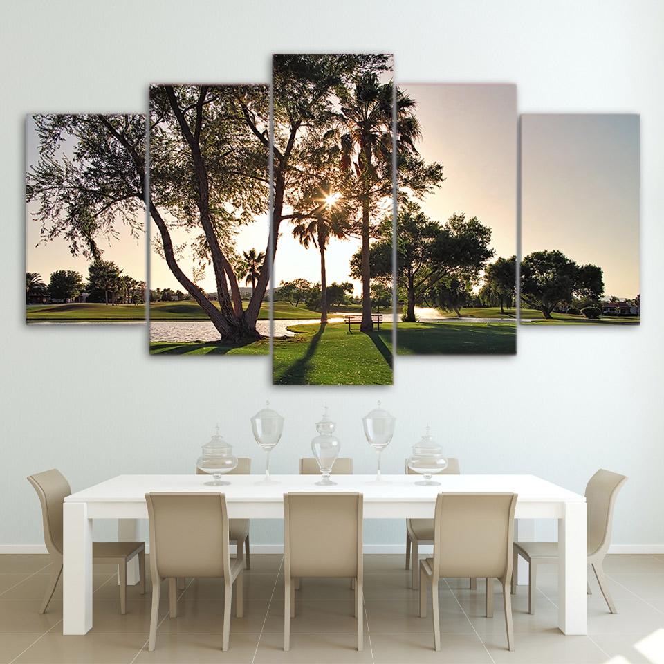 Golf Sunset Modular – Nature Canvas Wall Art