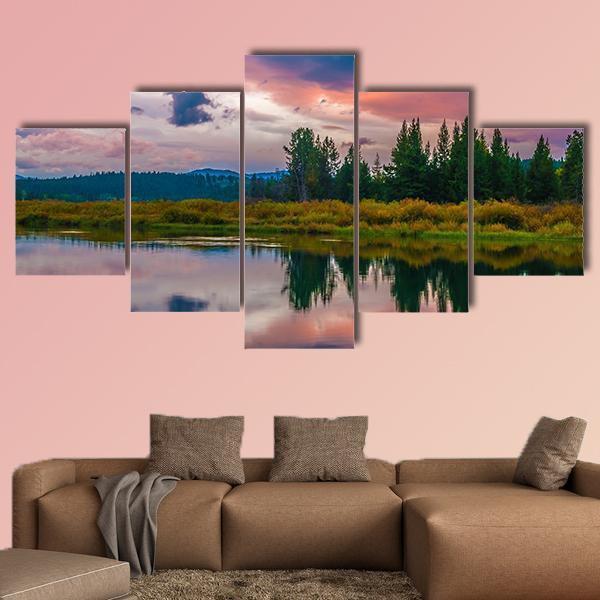 Gorgeous Sunrise Reflection In – Nature Canvas Wall Art
