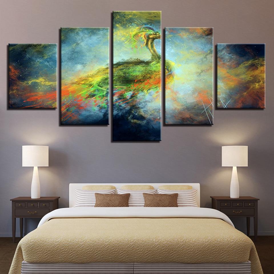 Graffiti Colorful Animal Peacock – Abstract Canvas Wall Art