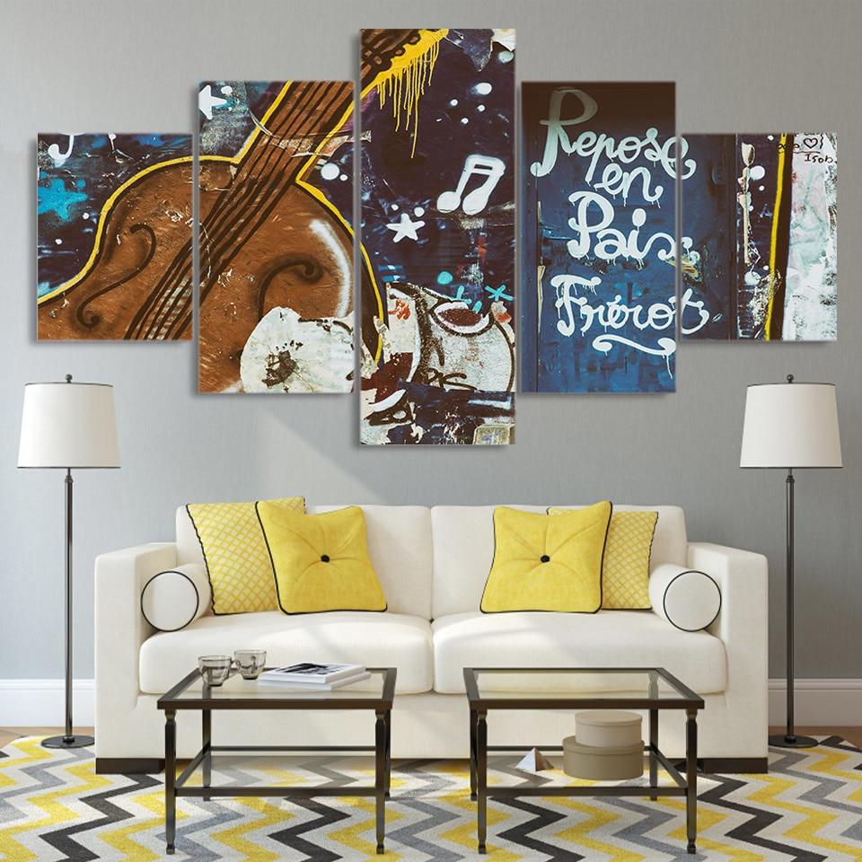 Graffiti Guitar 01 – Abstract Canvas Wall Art