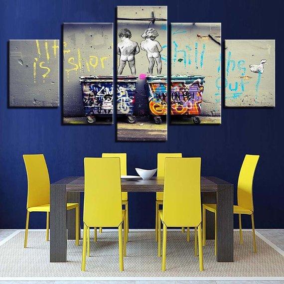 Graffiti Kids Kids Urinate Graffiti – Abstract Canvas Wall Art