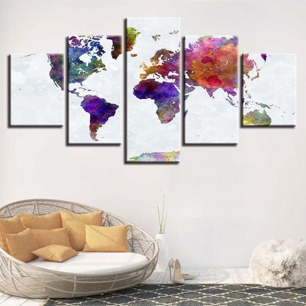 Graffiti World Map – Abstract Canvas Wall Art