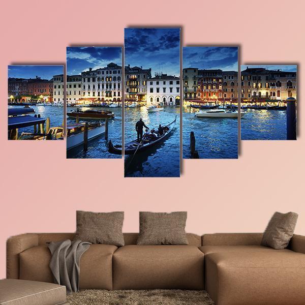 Grand Canal In Sunset Time In Italy – Nature Canvas Wall Art