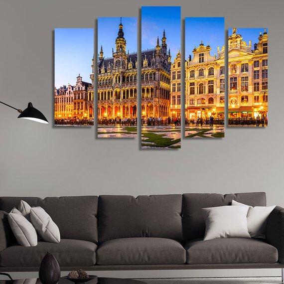 Grand Place And Maison Du Roi Brussels Belgium – Nature Canvas Wall Art