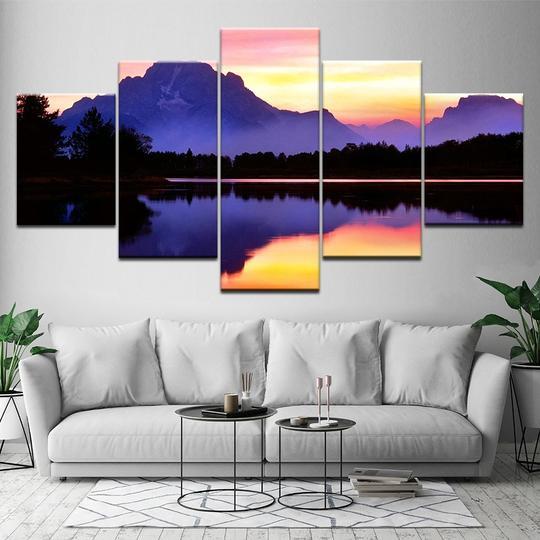 Grand Teton Mount Moran Sunset – Nature Canvas Wall Art