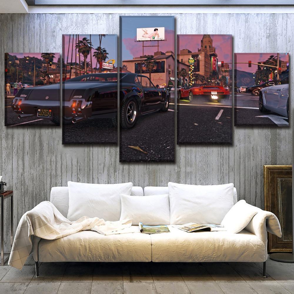 Grand Theft Auto V Street Race – Gaming Canvas Wall Art