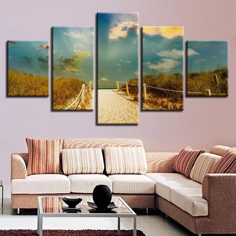 Grass Beach Sunshine 2 – Nature Canvas Wall Art