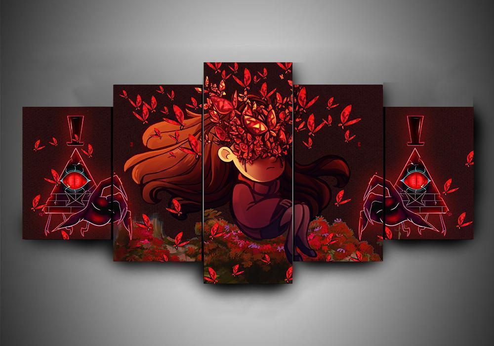 Gravity Falls Red Cartoon Canvas Wall Art