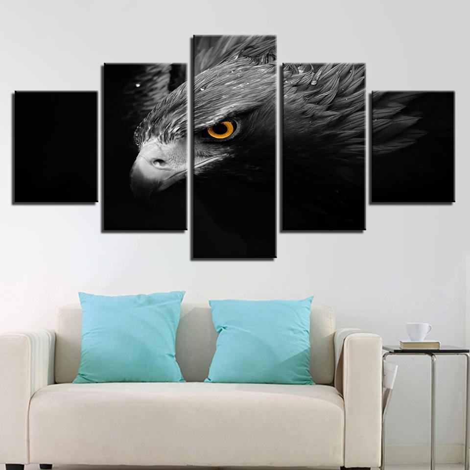 Gray Eagle Crow Animals Bird – Animal Canvas Wall Art