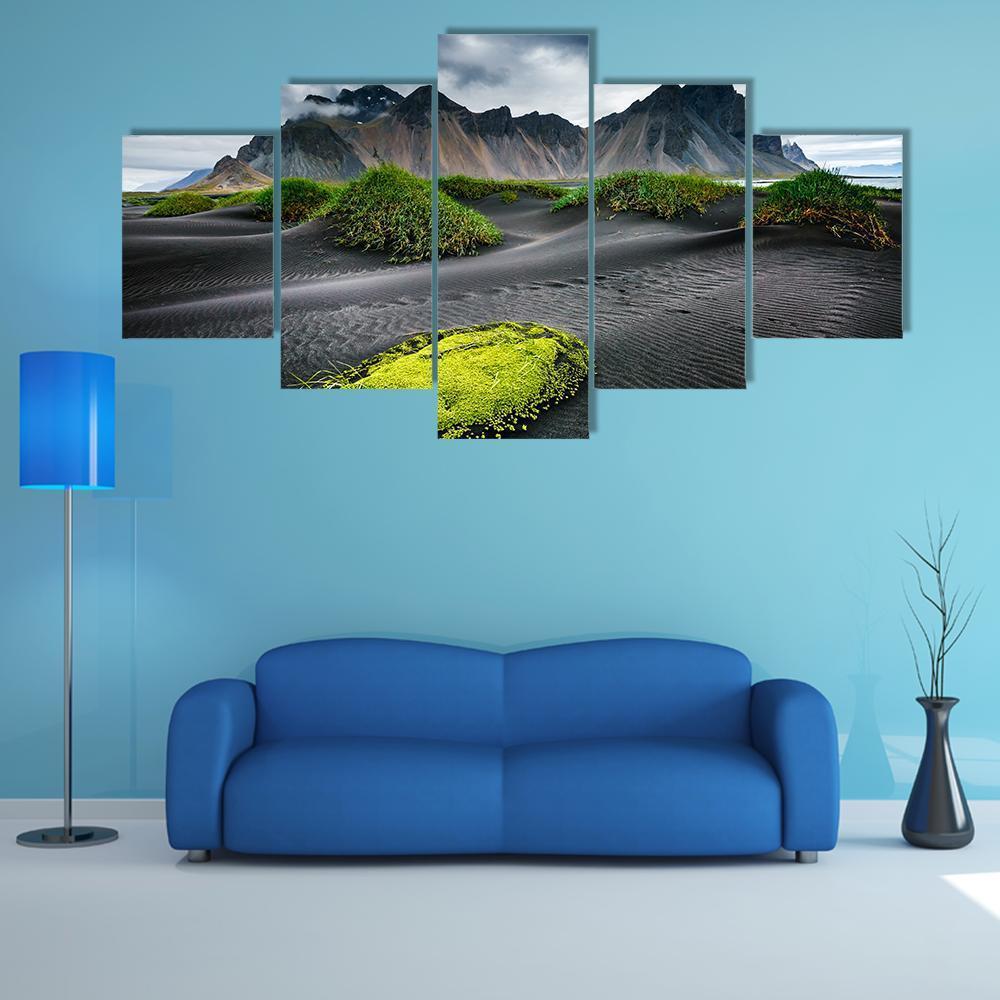 Great Wind Rippled Beach Black Sand – Nature Canvas Wall Art
