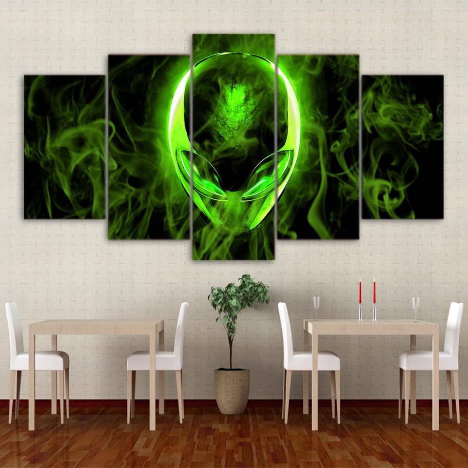 Green Alienware – Abstract Canvas Wall Art