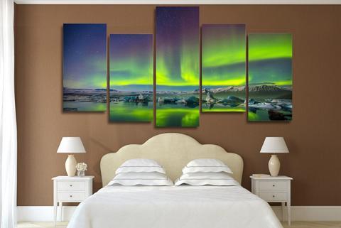 Green Aurora Night – Nature Canvas Wall Art