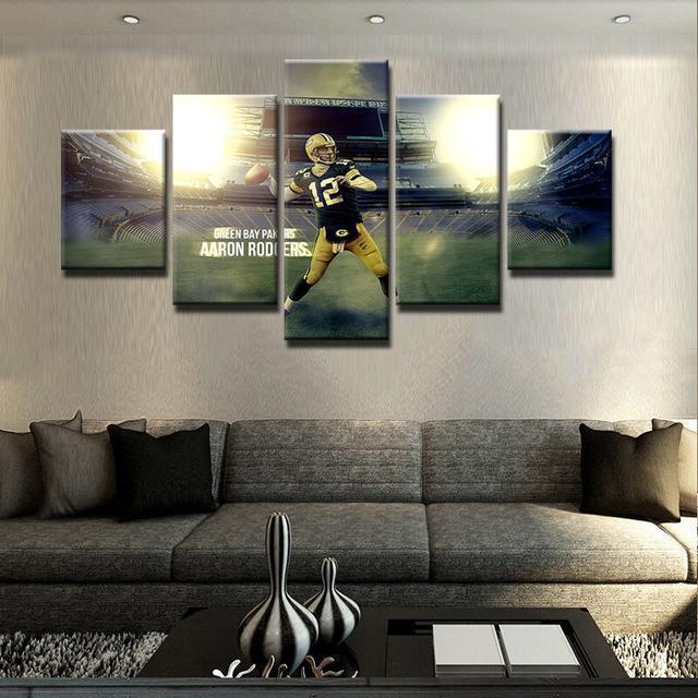 Green Bay Packers Aaron Rodgers Star – Canvas Wall Art