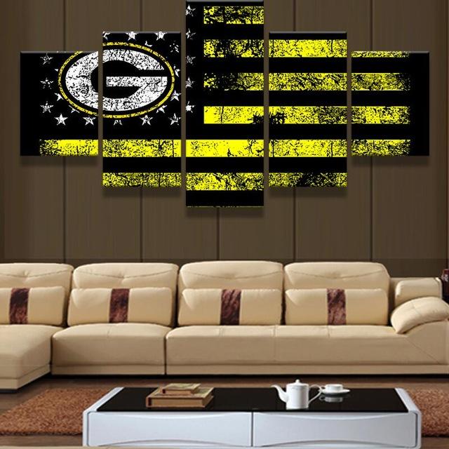 Green Bay Packers American Flag 1 – Abstract Canvas Wall Art