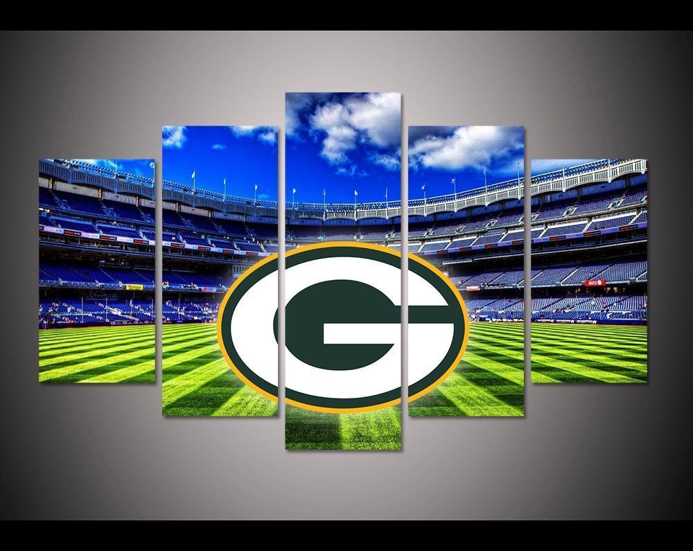 Green Bay Packers Stadium Logo Football – Canvas Wall Art
