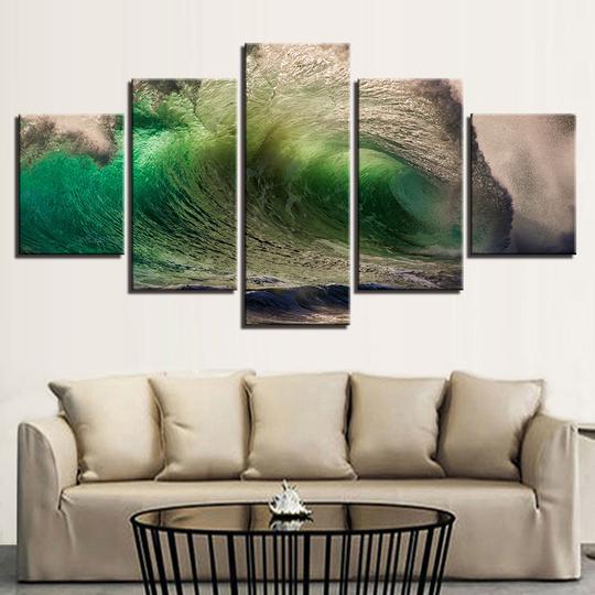Green Breaking Wave – Space Canvas Wall Art