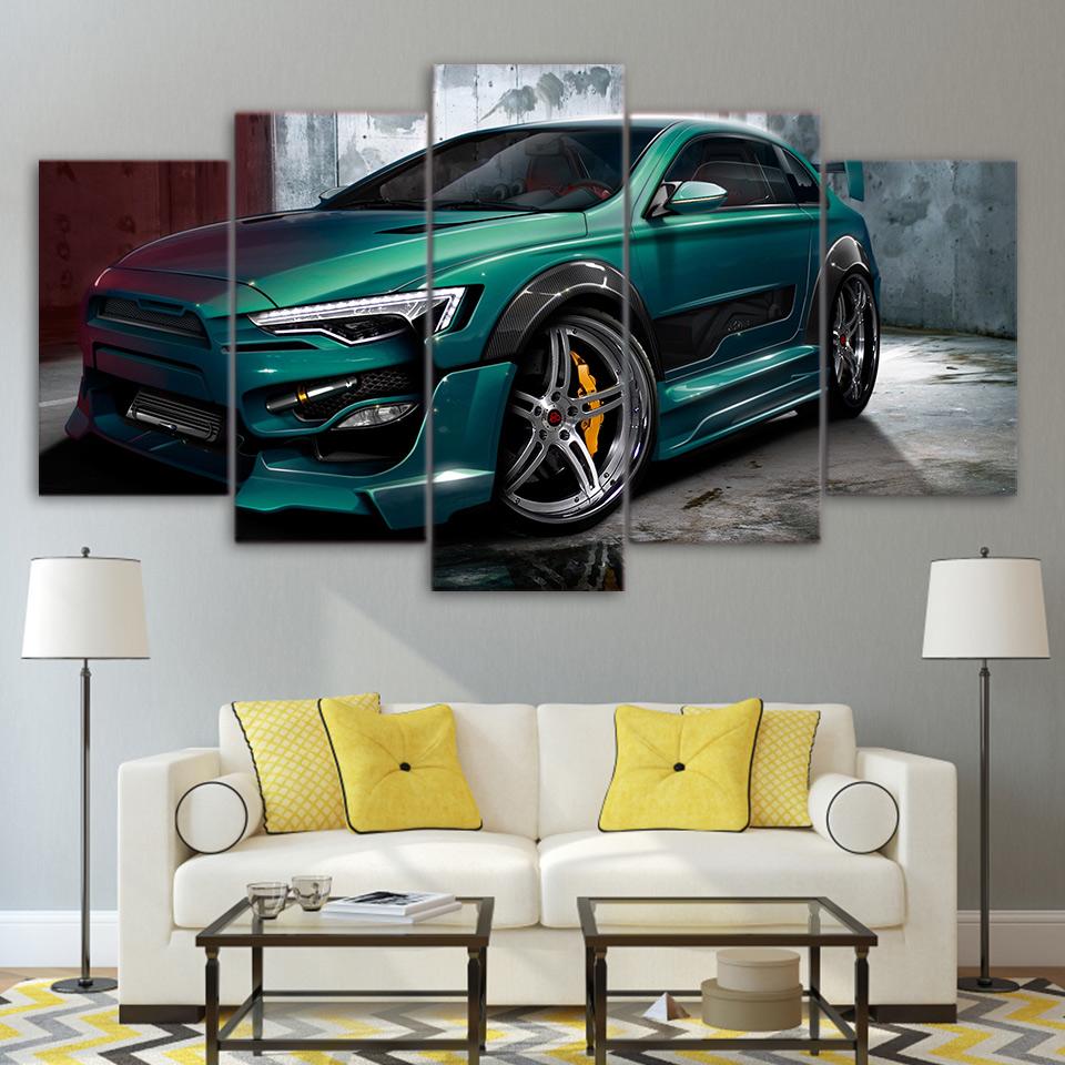 Green Car Mordern – Automative Canvas Wall Art