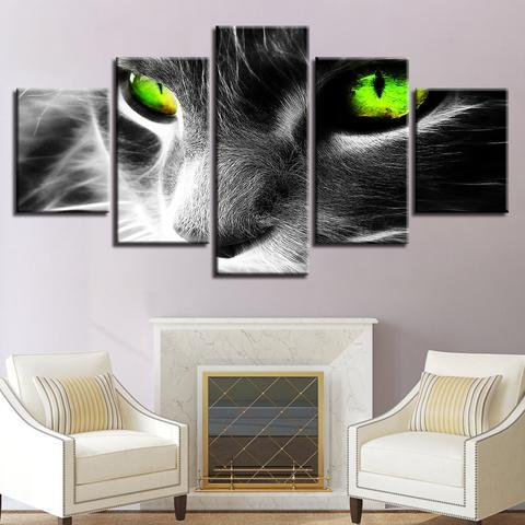 Green Eye Cat – Animal Canvas Wall Art
