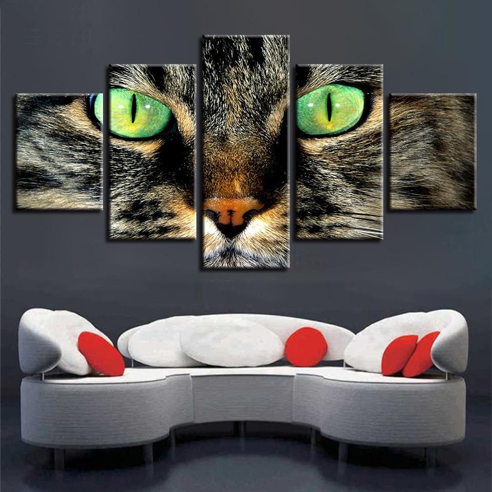 Green Eyes Cats – Animal Canvas Wall Art