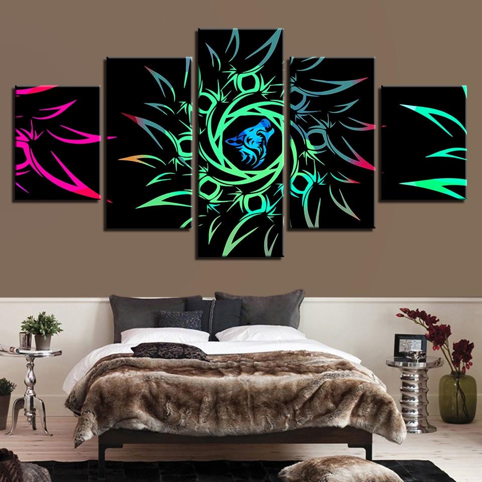 Green Flowers – Abstract Canvas Wall Art