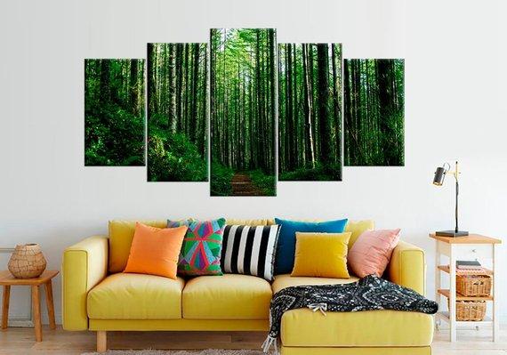Green Forest Trees Large – Nature Canvas Wall Art