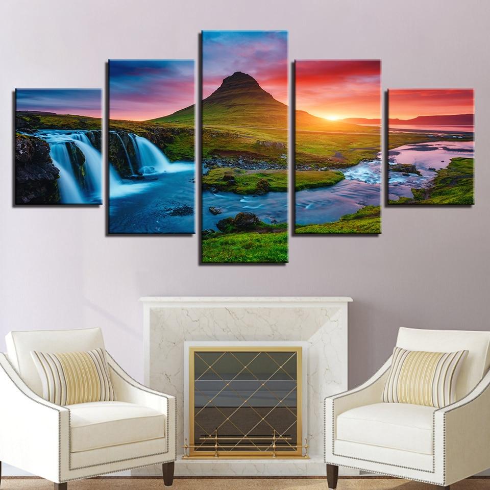 Green Mountain River – Nature Canvas Wall Art