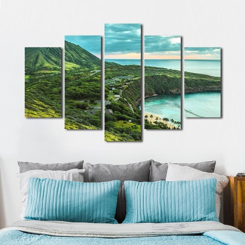 Green Mountains Sea – Nature Canvas Wall Art