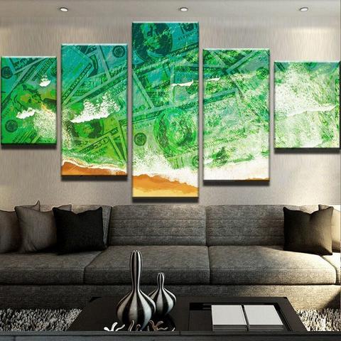 Green Ocean – Abstract Canvas Wall Art