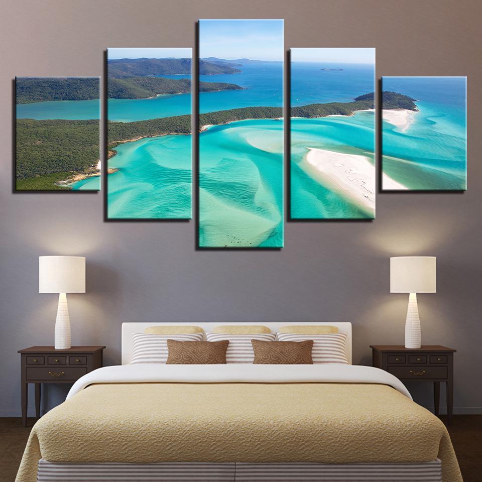 Green Sea Waves Beach Island – Nature Canvas Wall Art