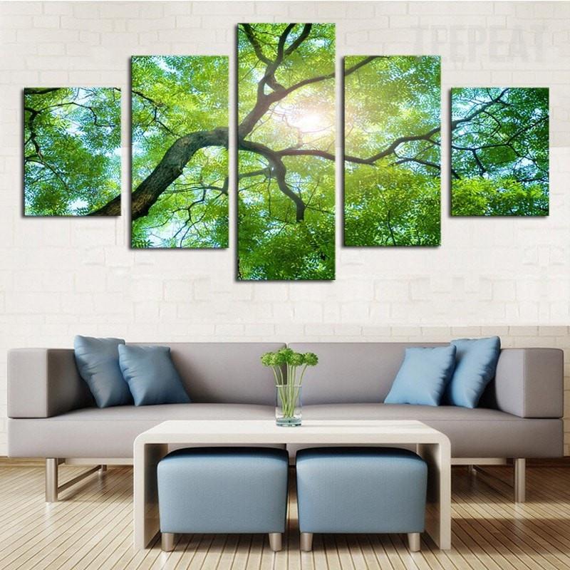 Green Tree Under The Sun – Nature Canvas Wall Art