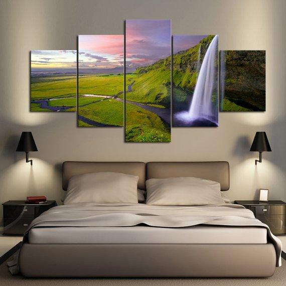 Green Waterfall 01 – Nature Canvas Wall Art