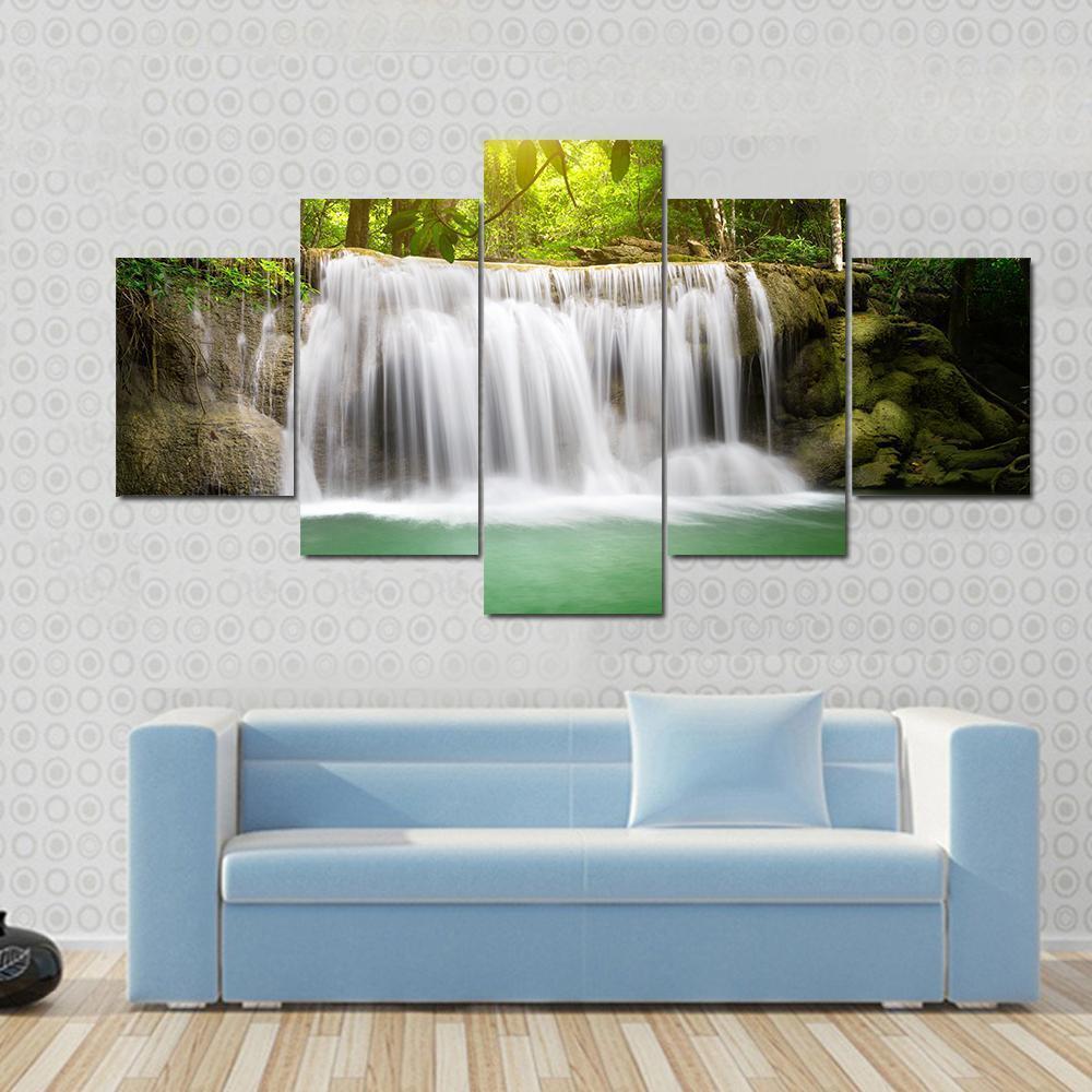 Green Waterfall – Nature Canvas Wall Art